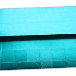 Back view of Money Envelope in Teal with Glossy Finish