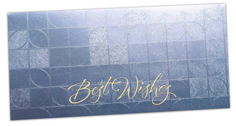 Front view of Money Envelope in Soft Blue with Glossy Finish