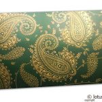 Gift Money Envelope in Emerald Green with Golden Paisley Design