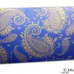 Gift Money Envelope in Imperial Blue with Golden Paisley Design