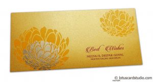 Lotus Flower Designer Gift Envelope in Gold