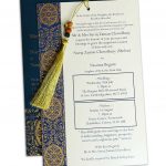 Insert of Magnificent Majestic Blue Wedding Card with Dori