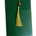 Envelope back of Magnificent Green Wedding Invitation Card with Dori