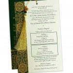 Insert of Magnificent Green Wedding Invitation Card with Dori