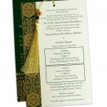 Insert of Magnificent Green Wedding Invitation Card with Dori