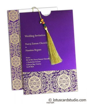 Magnificent Indigo Wedding Invitation with Dori