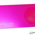 Envelope front of Marriage Invitation in Mexican Pink with Mantras