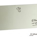 Envelope front of Ivory Marriage Invitation with Heart Rhinestone