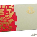 Money Envelope in Ivory with Golden Jagged Design on Magenta Strip
