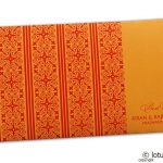 Shagun Envelope in Amber Orange with Red Classic Design