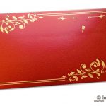 Money Envelope in Royal Red with Golden Floral Vector Design