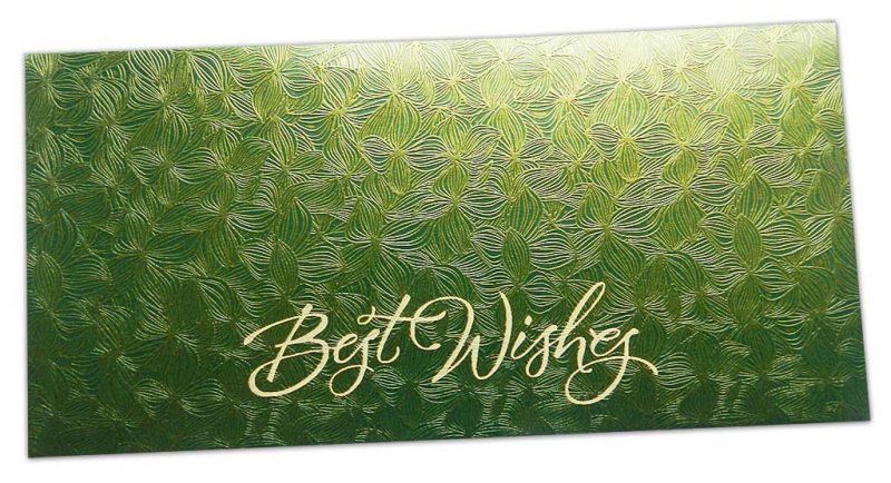 Green Petals Design Money Envelope