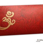 Om and Paisley Themed Money Envelope in Royal Red