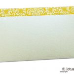 Front view of Shagun Envelope in Pearl Shimmer with Golden Flowers