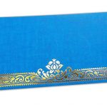 Blue Shagun Envelope with Golden Floral Border