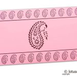 Traditional Brown Paisley Print on Light Pink Shagun Envelope