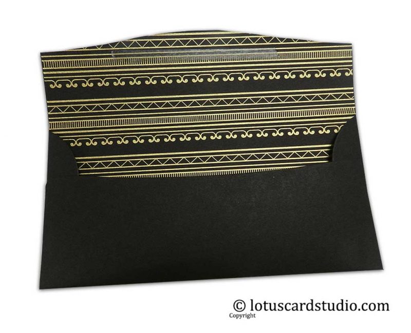 Inside design of Classic Black Shagun Gift Envelope