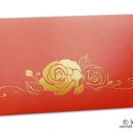 Classic Orange Money Envelope with Hot Foil Rose