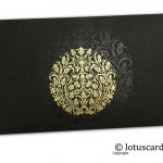 Crown Flower Designer Shagun Gift Envelope in Classic Black