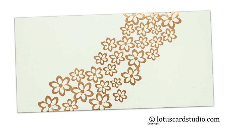 Golden Floral Shagun Envelope in Ivory