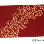 Golden Floral Shagun Envelope in Royal Red