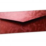 Back view of Gift Envelope in Red with Swirl Design and Golden Floral Border