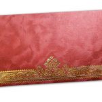 Gift Envelope in Red with Swirl Design and Golden Floral Border