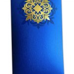 Golden Hot Foil Floral Printed on Imperial Blue Envelope