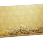 Golden Money Envelope with Flowers and Golden Floral Border