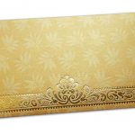 Golden Money Envelope with Flowers and Golden Floral Border