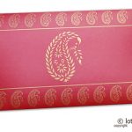 Traditional Golden Paisley Print on Classic Red Shagun Envelope