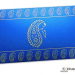Traditional Golden Paisley Print on Imperial Blue Money Envelope