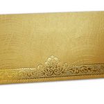 Golden Shagun Envelope with Wave Lines and Golden Floral Border