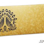 Peacocks on Golden Shimmer Texture Shagun Envelope