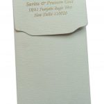 Back view of ivory portrait shagun envelopes