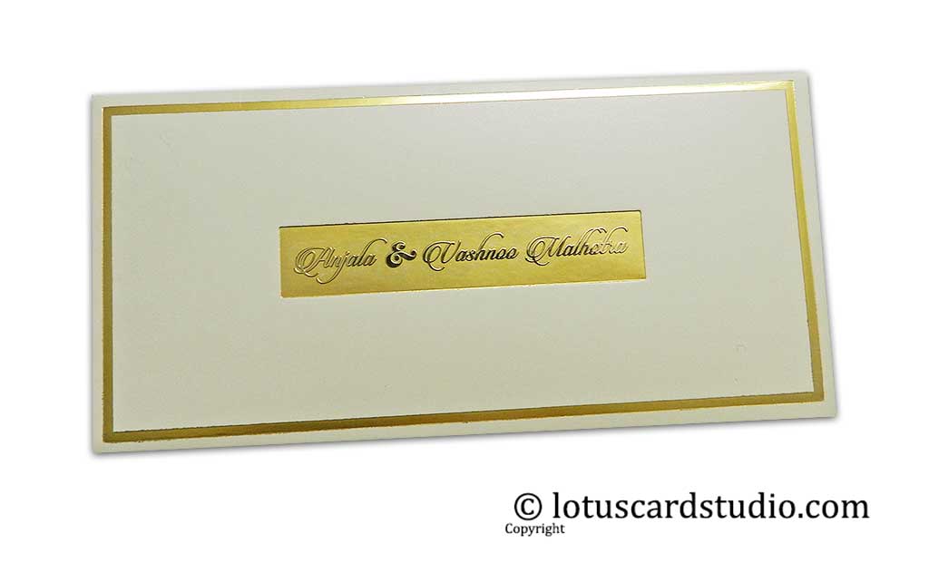 Hot Foil Stamped Gift Envelope with Golden Metallic Names