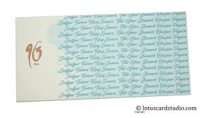 Ivory and Sky Blue Money Envelope with Sikh Gurbani