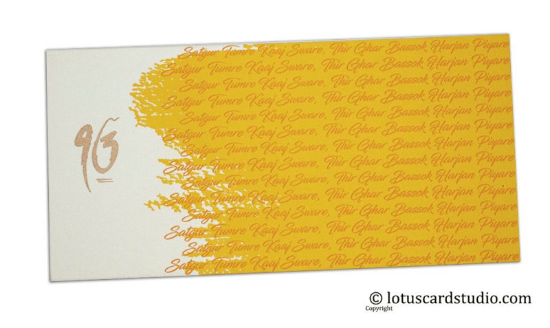 Ivory and Yellow Money Envelopes with Sikh Gurbani