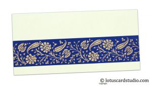 Ivory Color Money Envelope with Blue Strip