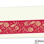 Ivory Color Money Envelope with Magenta Floral Strip