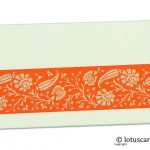 Ivory Color Money Envelope with Orange Floral Strip