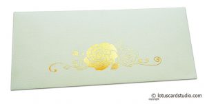 Ivory Money Envelope with Golden Hot Foil Rose