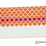 Front view of Ivory and Orange Printed Shagun Envelope