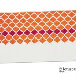 Front view of Ivory and Orange Printed Shagun Envelope