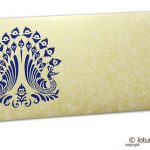 Peacocks on Ivory Shimmer Texture Shagun Envelope