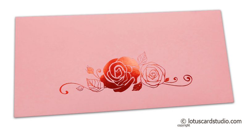 Light Pink Money Envelope with Hot Foil Rose