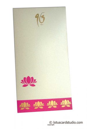 Lotus Theme Shagun Envelope in Pearl Ivory