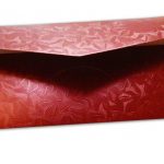 Back view of Red Money Envelope with Golden Leaf Printed Floral Border