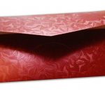 Back view of Red Money Envelope with Golden Leaf Printed Floral Border