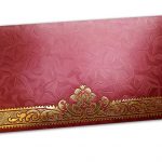 Red Money Envelope with Golden Leaf Printed Floral Border